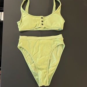 L*Space Robbie Frenchi Ribbed Bikini SET Mojito